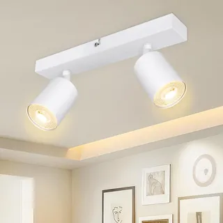 Dehobo Led Deckenstrahler 2-flammig schwenkbar weiß