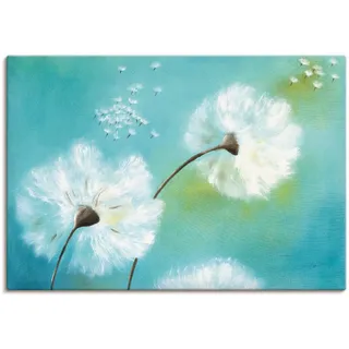 Artland Leinwandbild "Pusteblumen" Blumen 1 Stk. tlg. auf Holzrahmen gespannt, farbe bild(er): blau