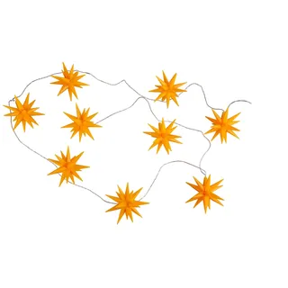 NÄVE Outdoor 9er-LED Weihnachtslichterkette 3D-Sterne Orange