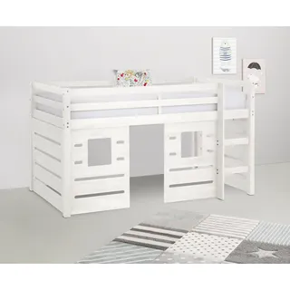 LÜTTENHÜTT Hochbett Alpi 90 x 200 cm Kiefer grau