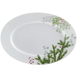 KAHLA Aronda Hello Winter Platte oval 23 cm | Servierteller mit Weihnachtsmotiv aus Porzellan