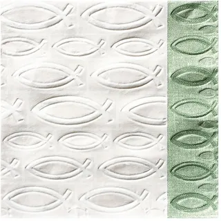 Paper + Design 24006 16 Servietten Fisch Ichthys Kommunion (gr�n)