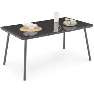 Idimex Gartentisch Volonte , Grau , Glas, Metall , Mode , 160x75x90 cm , Gartenmöbel, Gartentische