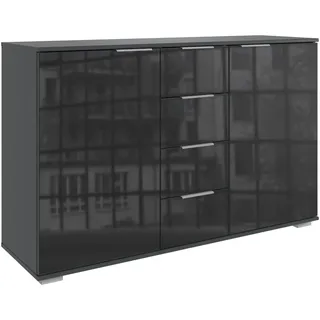 WIMEX Kombikommode 130 x 83 x 40,5 cm Grau / Schwarz