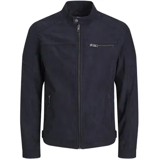 JACK & JONES Kunstlederjacke Herren,Schwarz (Jet Black/Fake Suede),XXL