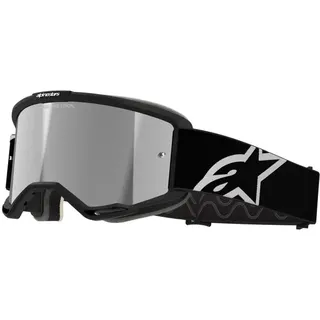 Alpinestars Vision 5 Corp, Crossbrille verspiegelt - Schwarz/Weiß Silber-Verspiegelt