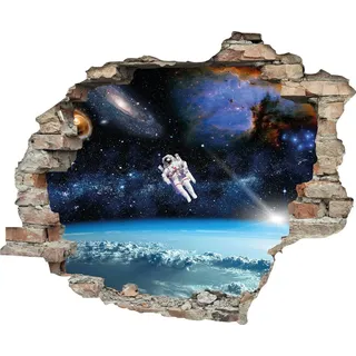 Queence »Astronaut« Wandsticker, Wandbild, selbstklebend, 3D, Wanddurchbruch,