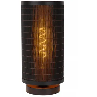 Licht-Erlebnisse Lirav Tischleuchte Bambus Schwarz 32 cm E27 Tischlampe