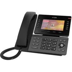 Snom D865 IP Telefon, SIP Tischtelefon, 5" IPS-Farbdisplay 1280 x 720 Pixel, 12 SIP-Identitäten, 10 Programmierbare Funktionstasten, WiFi NFC, Bluetooth, 3 Jahre Herstellergarantie, Schwarz, 00004536