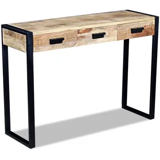 Konsolentisch mit 3 Schubladen Mangoholz Massiv 110x35x78 cm