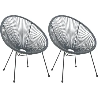 Möbilia Livetastic Gartenstuhl 73 x 73 x 88 cm grau 2 St.
