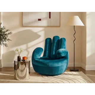 Fingersessel drehbar - Samt - Grünblau - CATCHY