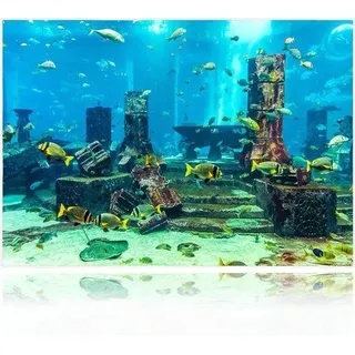 PVC Aquariumhintergrund Koral Unterwasser Poster Wanddeko Sticker - Weiß