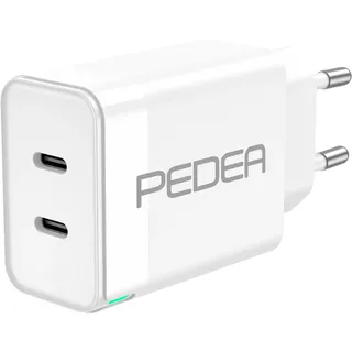 PEDEA Reiselader Dual 40W für USB-C 180-240V 40 Watt max. weiß