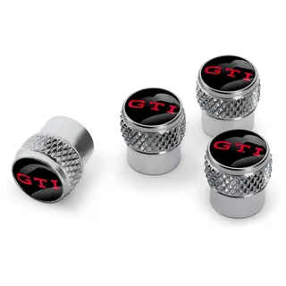 Volkswagen Ventilkappen GTI Design Logo Schriftzug für Gummi- und Messingventile
