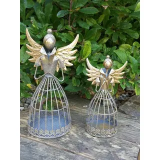 Dekoengel Meike, grau-gold Engel Meike - klein