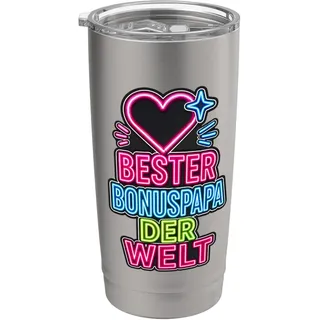 Bester Bonuspapa Der Welt Lieblingsmensch Herz Doppelwandiger Edelstahl-Thermobecher