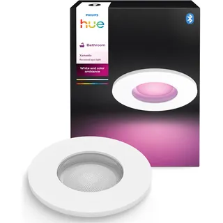 Philips Hue White & Color Ambiance Xamento recessed spotlights 1 Pack, dimmable Bathroom Lights for The Hue System with 16 Million Colours, Intelligent Light Control via Voice and app, White