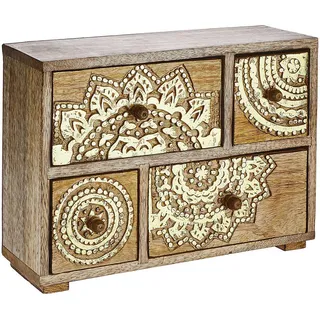 Butlers Deko-Schrank Bali , Goldfarben , Holz , 29x22x11 cm , Badaccessoires