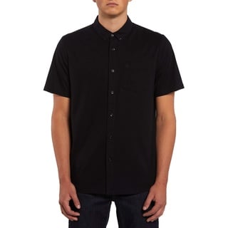 Volcom Herren Everett Oxford Short Sleeve Shirt Hemd mit Button-Down-Kragen, New Black, L