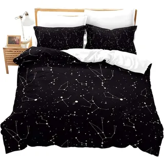 richhome Sternbild der Milchstraße, bedruckt, 140 x 200 cm, Planet, kosmische Dekoration, Bettwäsche, für den Außenbereich, Thema, Bettwäsche-Set für Jugendliche, Kinder, Sternenhimmel