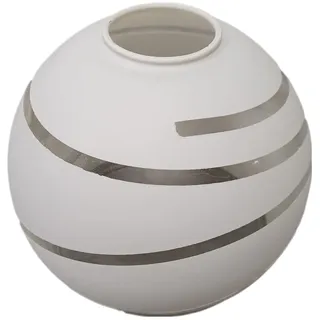 Ersatz Lampenschirm Glas E14 Weiß/Klar – Spiralform Glaslampenschirm für Tischlampe, Deckenleuchte & Wandleuchte – Ersatzglas passend für Globo ELLIOTT – Kleiner E14 Lampenschirm Modern Vintage Stil