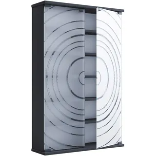 VCM Mid.you Cd-Regal 60 x 18 x 92 cm Schwarz