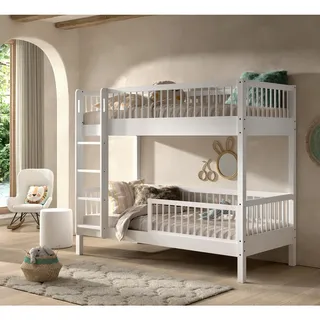 Vipack Etagenbett Fagus 90 x 200 cm Buche massiv weiß