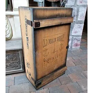 Unbekannt FRACHTKISTE Dublin Whisky KISTE Vintage MINIBAR BAR BARSCHRANK Holz 74cm H.