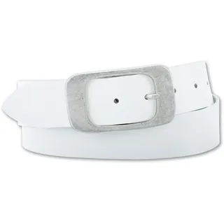 Bernd Götz "Ledergürtel mit aparter, großflächiger Designschließe", Damen, Gr. 105, weiß, Rindsleder, Gürtel Ledergürtel