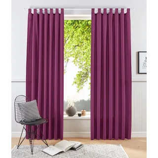 my home Vorhang »Raja« Schlaufen 2 Stk. tlg. 2er-Set, Bestseller, einfarbig, modern, pflegeleichte Mikrofaser, lila