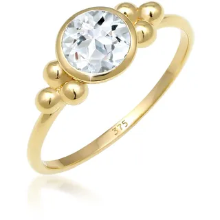 Elli PREMIUM Verlobungsring Kugeln Topas Edelstein 375 Gelbgold Ringe Damen