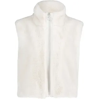Fellimitatweste BETTY BARCLAY "Plüschweste mit Reißverschluss", Damen, Gr. 44, beige (creme), Obermaterial: 100% Polyester PES., Westen Fellimitatweste
