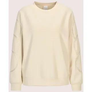 MADELEINE Langarmshirt "Sweatshirt Langarm-Oberteil mit Mesh-Details", perlweiß