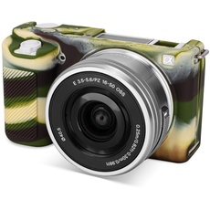 Rieibi ZVE10 Hülle, Weiche Silikon Schutzhülle für Sony ZV-E10 ZVE10 Kamera, camouflage, Kameratasche