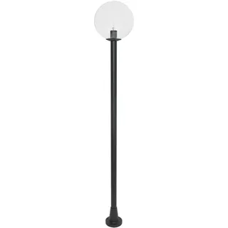 Glas Kugel Kandelaber Leuchte 1850mm | Schwarz | Glas | Alu | AUSSEN Mast Strassen Lampe Aussenlampe Aussenleuchte Gartenlampe Gartenleuchte Mastlampe Mastleuchte Wegelampe Wegeleuchte - Schwarz