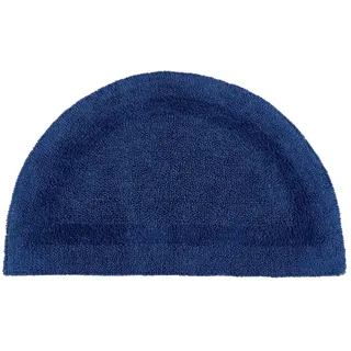 Homescapes Badematte halbrund 50/80 cm, 100% Baumwolle, wendbar , Dunkelblau , Textil , Uni , Freiform , 50x80 cm , Oeko-Tex® Standard 100 , Heimtextilien, Badtextilien, Badematten