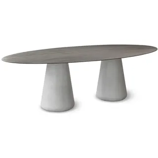 Tisch Queen 240x120 cm oval - grey 594 - Dekton bromo