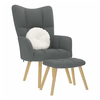 vidaXL Relaxsessel mit Hocker Dunkelgrau Stoff