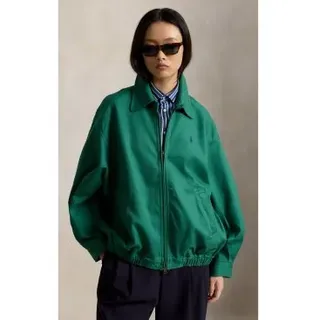 Polo Ralph Lauren für Damen. 211A96311007 Grüne Oversize-Windjacke aus Baumwolle (S), Lässig