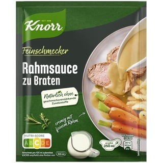 KNORR Feinschmecker Rahmsauce zu Braten leckere hellbraune Sauce ohne geschmacksverstärkende Zusatzstoffe 23x 250 ml