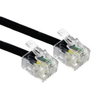 ALIDA SYSTEMS ® 2m ADSL Kabel - Premium Qualität/vergoldet Kontakt Pins/Hoch Geschwindigkeits Internet Breitband/Router oder Modem zu RJ11 Telefon Socket oder Microfilter/Schwarz