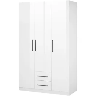 otto home »Sylt Schlafzimmerschrank Garderobe Schrank Bestseller hochglanz« hochwertige schwarze Metallgriffe, Drehtürenschrank mit perfekter Innenausstattung, Breite 120cm,