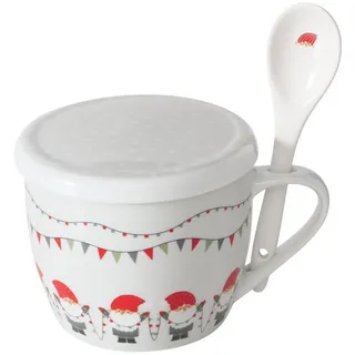 Boltze Home Weihnachtstasse Jumbo Monti 600 ml , Grau , Keramik , Geschirr, Tassen