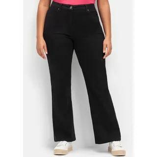 Stretch-Hose SHEEGO, Damen, Gr. 42, Normalgrößen, schwarz, 98% Polyamid, 2% Elasthan, unifarben, Hosen Stretch-Hose