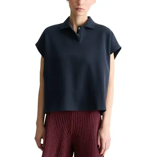 Marc OߴPolo Denim Damen Kurzarm-Poloshirt aus Baumwolle Wide Fit, Blau (Blue Depths), XS