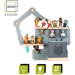 Wandregal BOARTI "Holz Regal Bagger Kinder Toniebox Tonies Figuren", grau, B:44cm T:19cm, Regale, Wandregal