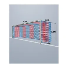 Cawila Tornetz HEXA 5,15x2,05m | Tiefe 1,0x1,0m | Maschenweite 12cm | Stärke 4mm | blau/rot