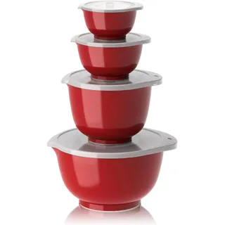 Rosti - Margrethe Bowls - Set, of 4 + Lids (Red)