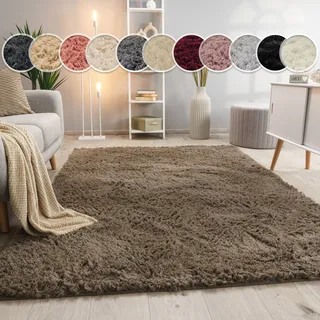 Paco Home Hochflor-Teppich »Silky 591« rechteckig 37 mm Höhe Uni-Farben, besonders weich und kuschelig, grau